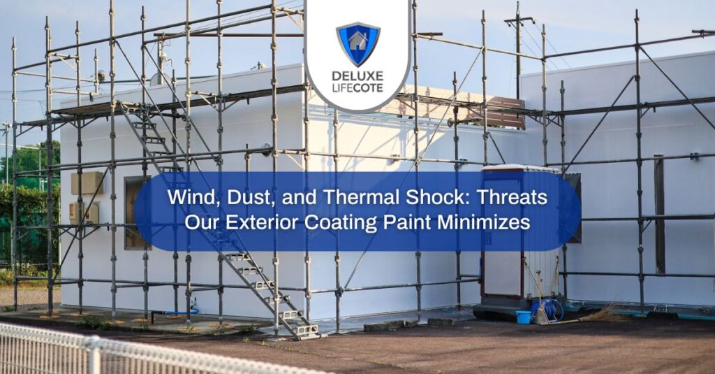 wind dust and thermal shock threats our exterior coating paint minimizes 